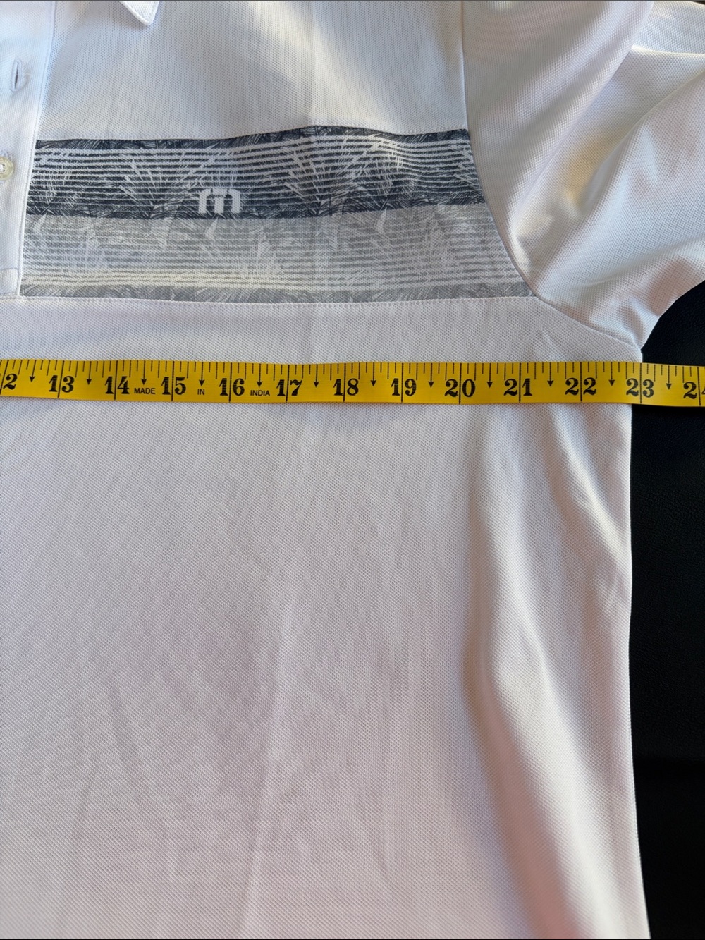 TravisMathew Men’s White Chest Stripe Performance Golf Polo L - Picture 9 of 11